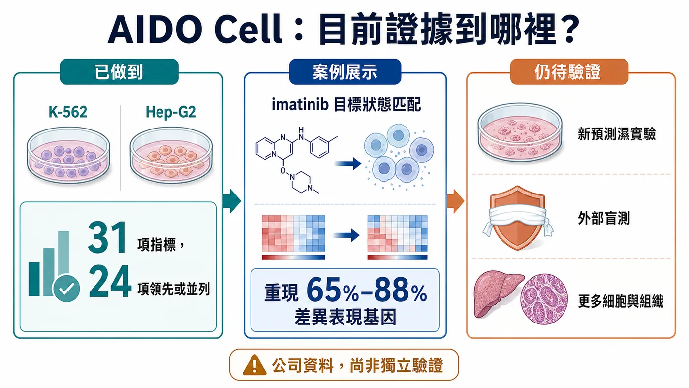 圖 3｜證據階梯：兩種原型細胞到獨立濕實驗，還差哪一步？