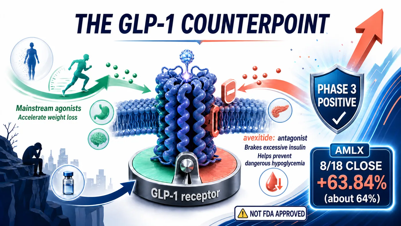 Amylyx moved from the withdrawal of Relyvrio to a positive Phase 3 result with a GLP-1 receptor antagonist