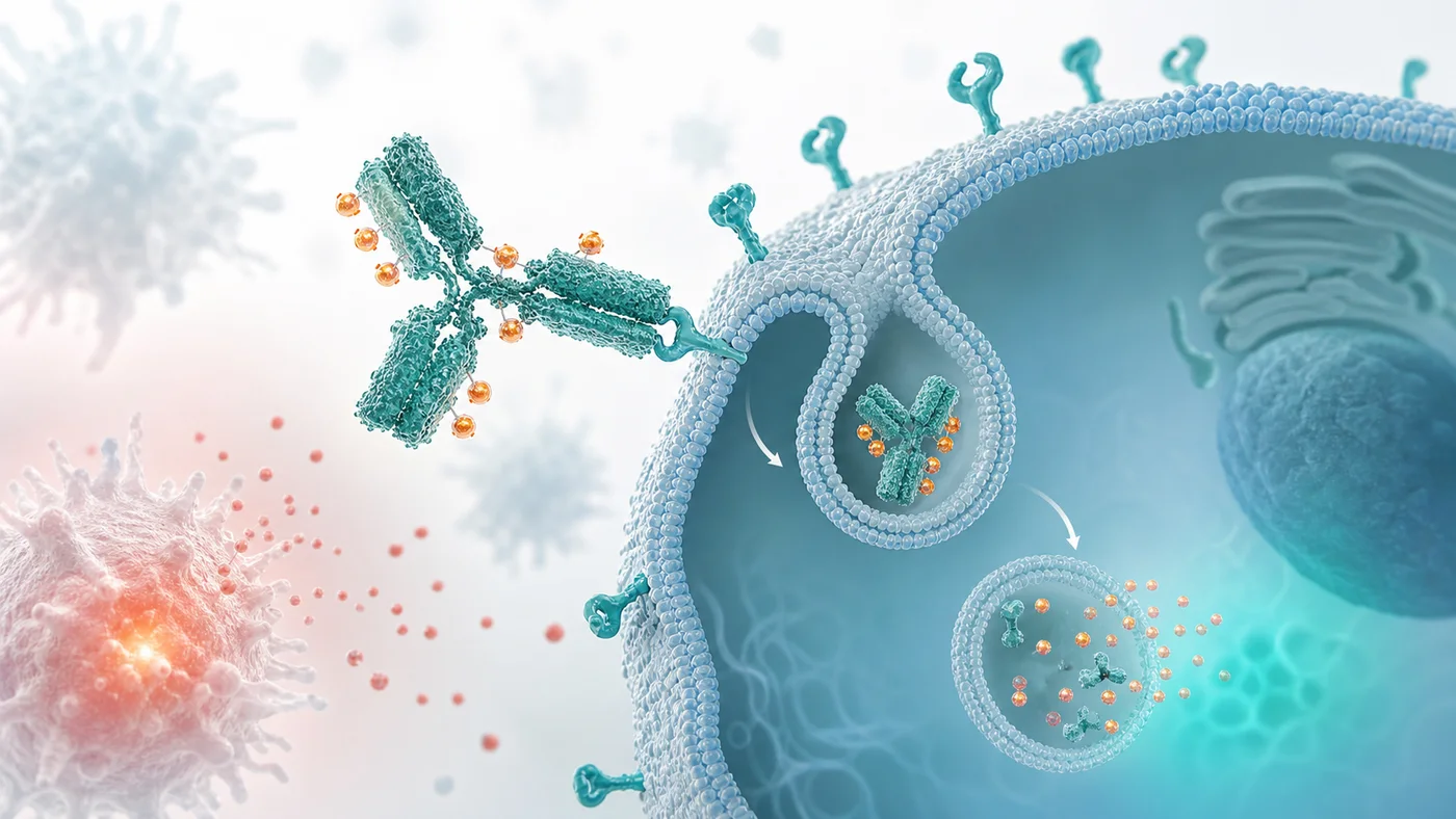 An antibody-drug conjugate carrying glucocorticoid payloads approaches a VISTA-positive immune cell
