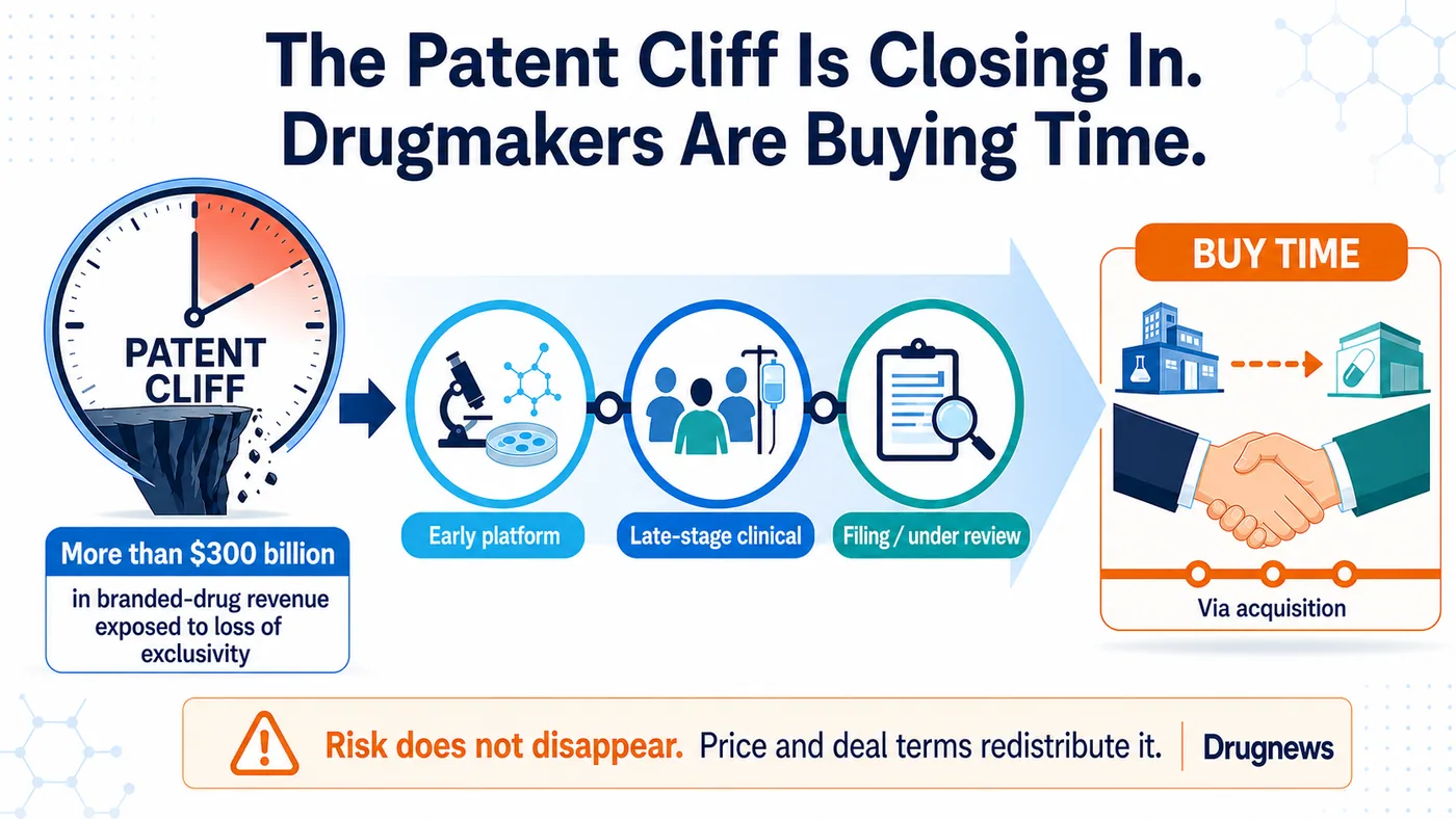 How the patent cliff drives large drugmakers to acquire clinical-stage assets and save development time