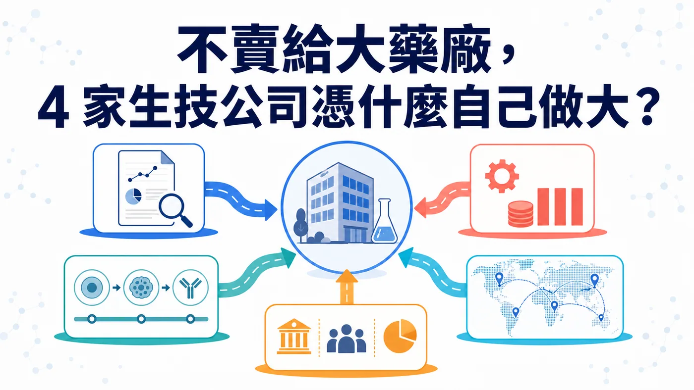 不賣給大藥廠的五個條件:產品證據、現金引擎、第二曲線、全球執行與融資選項