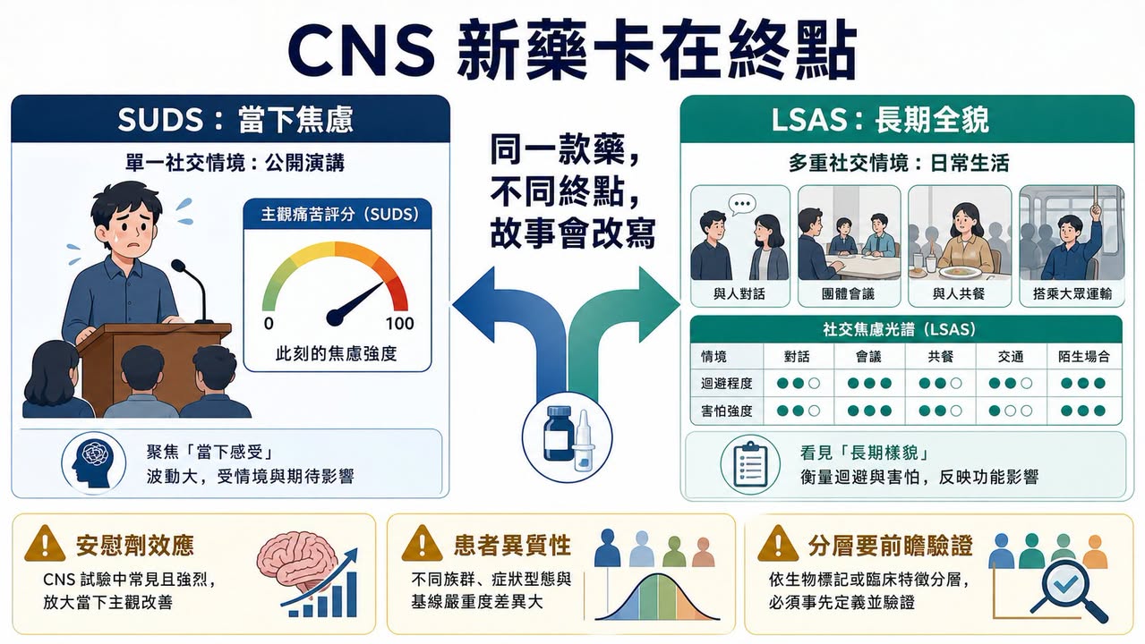 Facebook 原圖:社恐神藥三期踩煞車:Fasedienol 不是輸在故事,而是輸在 CNS 新藥最難證明的一格(圖 2)