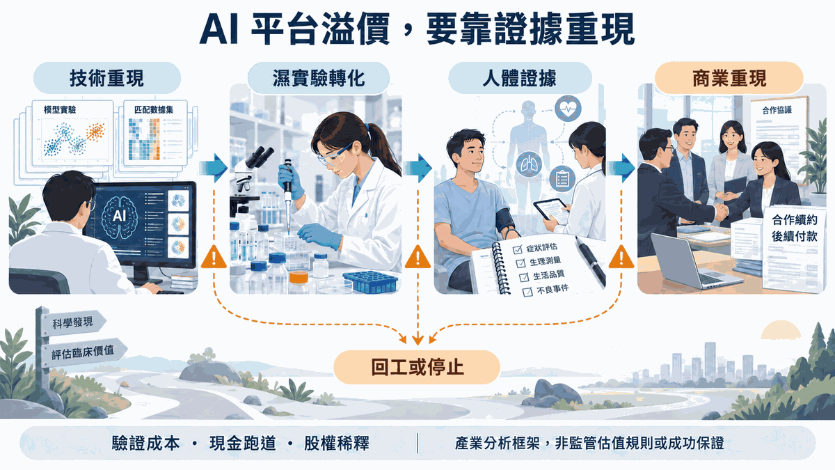 圖 4｜投資人應看的不是 AI 標籤，而是可監管的證據鏈