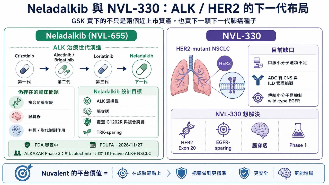 Facebook 原圖:GSK 用 106 億美元買下 Nuvalent:真正買的不是三條肺癌管線,而是「耐藥與腦轉移」的下一代解法(圖 3)