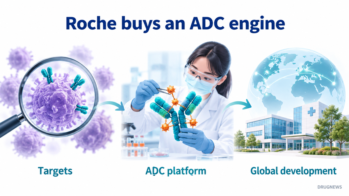 Roche selects targets, Hansoh builds ADCs, and Roche leads further development outside Greater China.