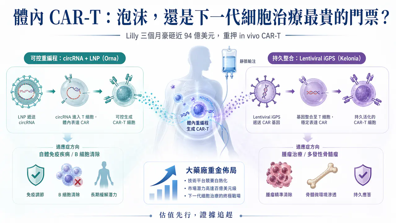 Dcard 原圖:體內 CAR-T 的泡沫,還是下一代細胞治療最貴的門票?