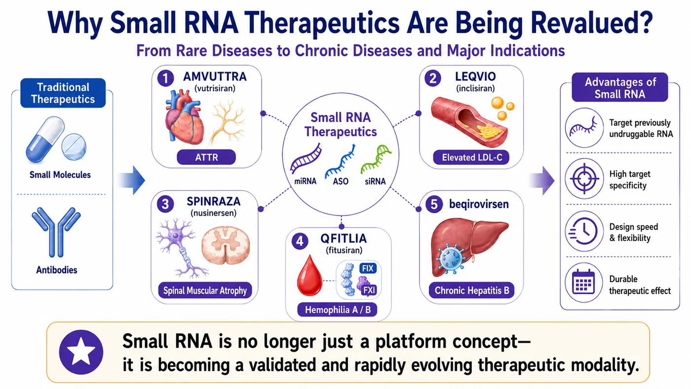 Figure 2 | Commercial RNA medicines, hepatitis B functional-cure data, and extrahepatic delivery are reshaping the small-RNA opportunity.