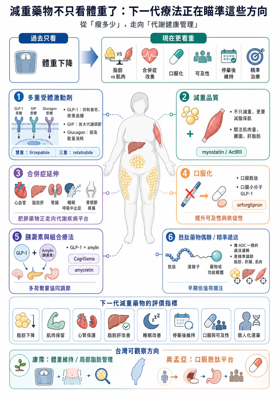 Dcard 原圖:減重藥物不只看體重了:下一代療法正在瞄準這些方向