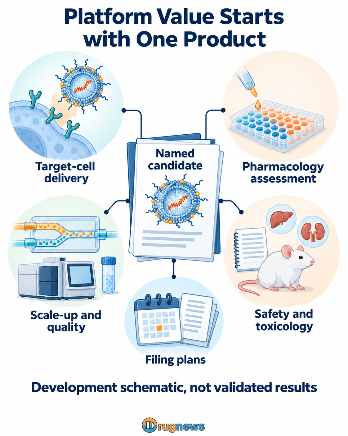 Development capabilities linking products, RNA formulation, processing, quality and pharmacology assessment