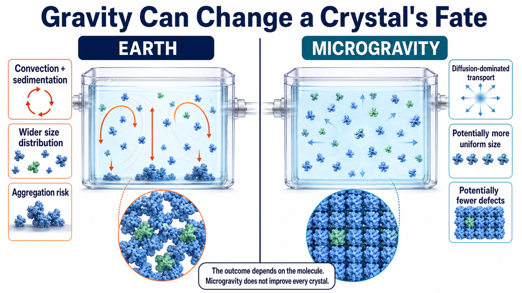 Crystal growth under gravity compared with the potential effects of microgravity