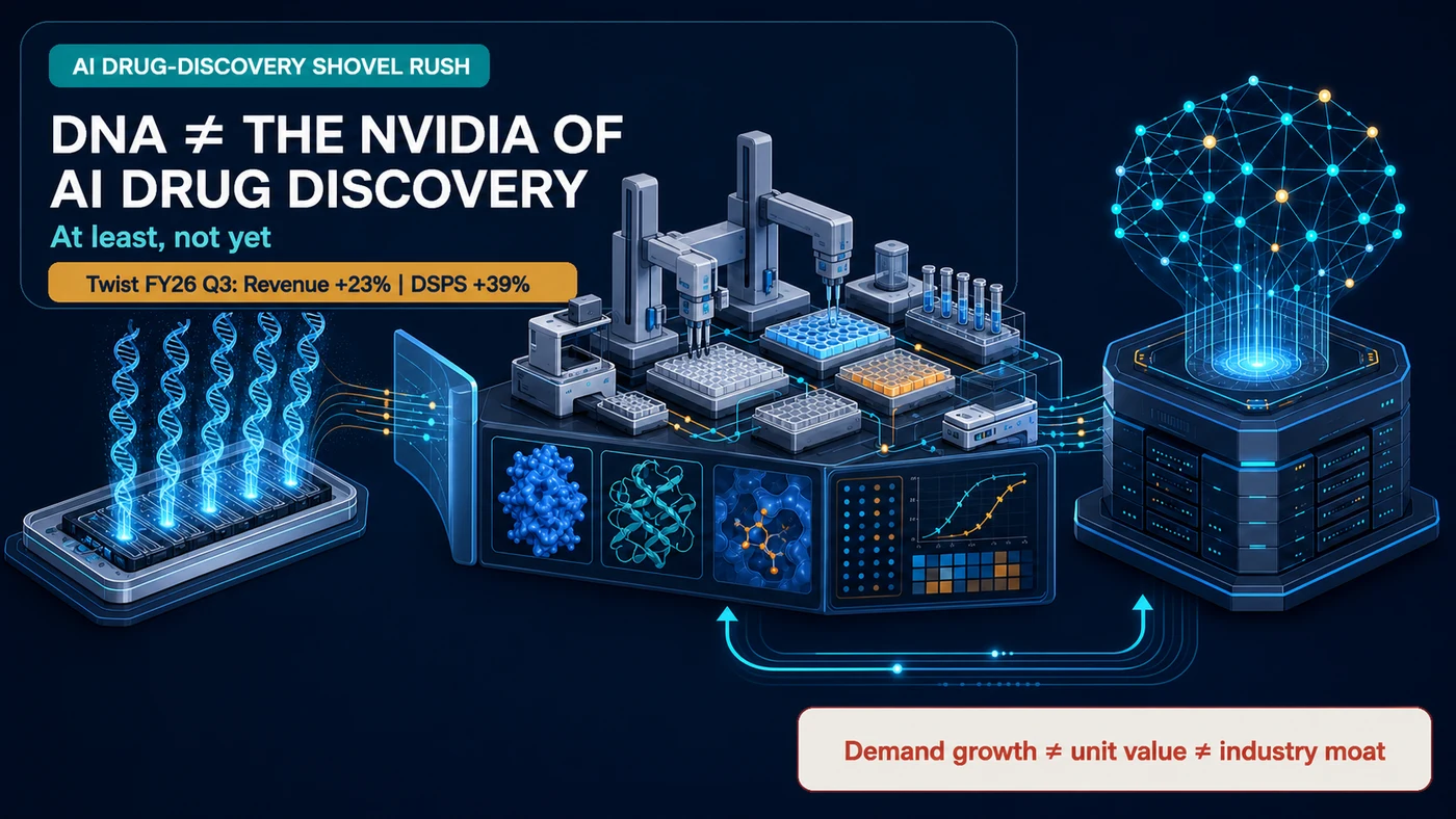 Figure 1 | DNA synthesis, an automated wet lab and AI model feedback form a complete workflow; demand growth does not mean unit value and industry moat rise with it
